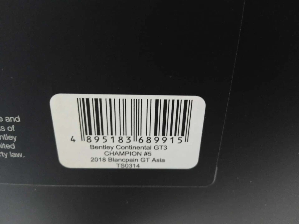 Tsm Top Speed Bentley Continental GT3 Champion #5 Asia GT 2018 1/18 TS0314 Foto 3 de 3