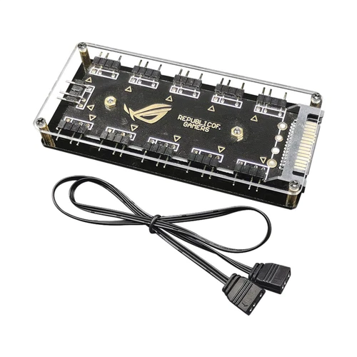 ARGB Splitter Hub 3 Pin ARGB Fan Hub 5V PC ARGB Splitter Hub 11 Port