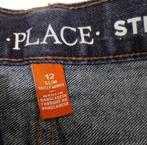 Boys Blue Jeans Size 12 Slim, Straight Leg *Children's Place Brand, Adj. Waist - Picture 6 of 6