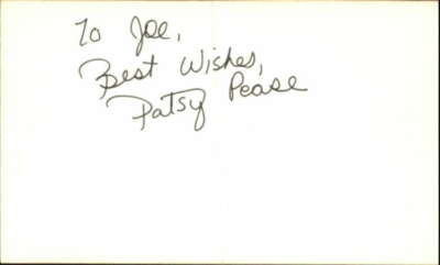 Patsy Pease Actress Days of Our Lives Signed 3" x 5" Index Card | eBay
