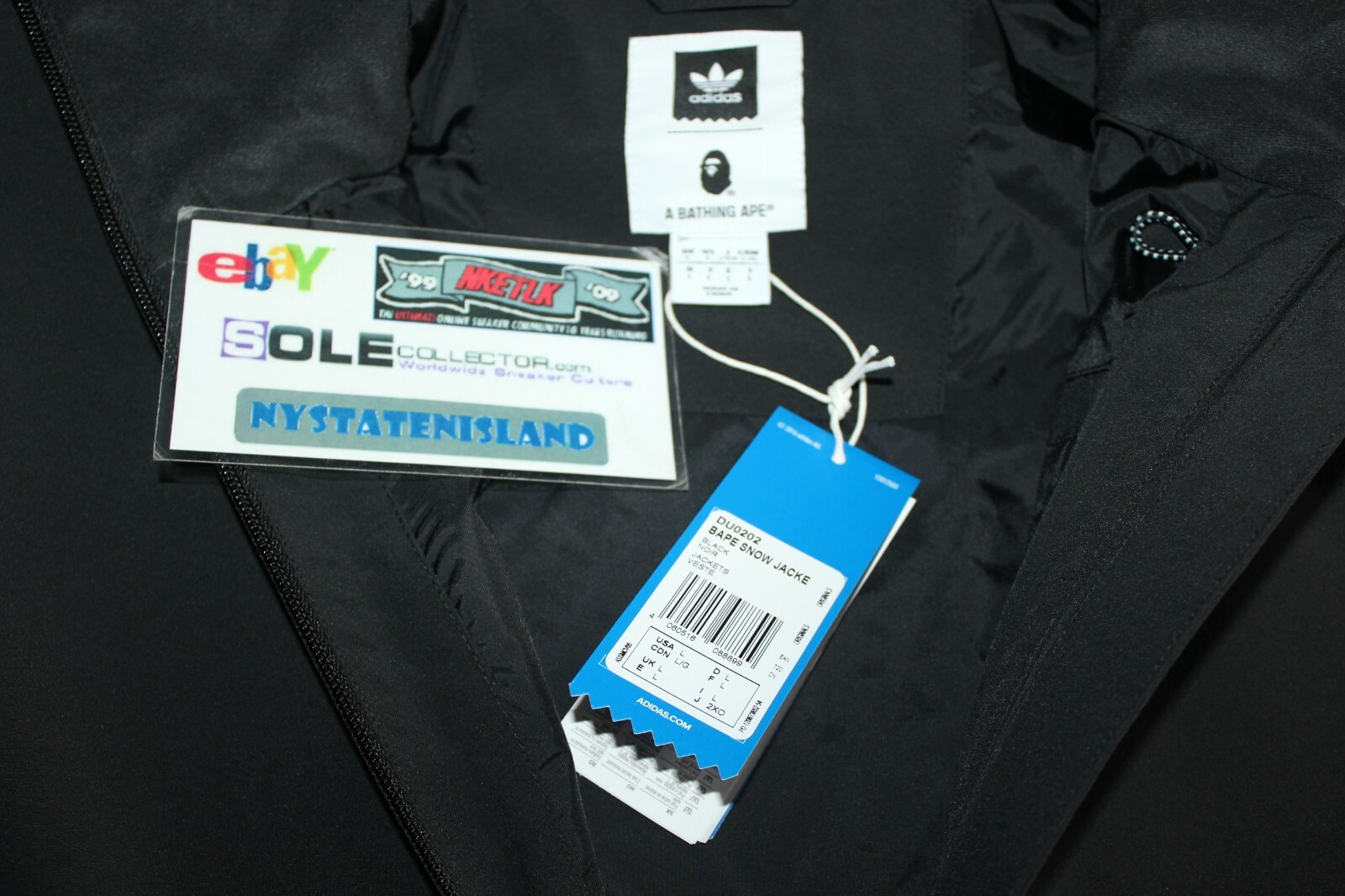 bape x adidas snow jacket black