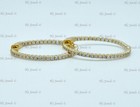 14k Solid Yellow Gold Natural Diamond  huggie hoop earring  snap lock 2 1/3 ct — photo 8