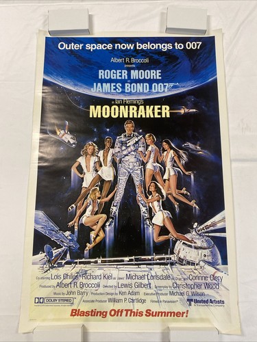 1979 MOONRAKER ADVANCE ROLLED UNUSED 27x41 ORIG 1-SHEET MOVIE POSTER JAMES BOND