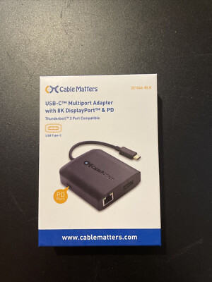 Cable Matters USB-C Multiport Adapter Display Port 8k PD USB RJ54, neue und OVP