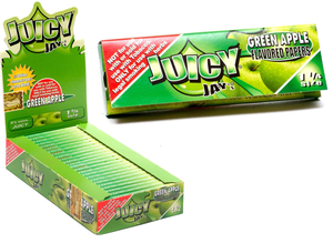 Juicy-Jay-039-s-Green-Apple-1-1-4-Size-Box-24-PACKS-Triple-Flavor-Rolling-Paper