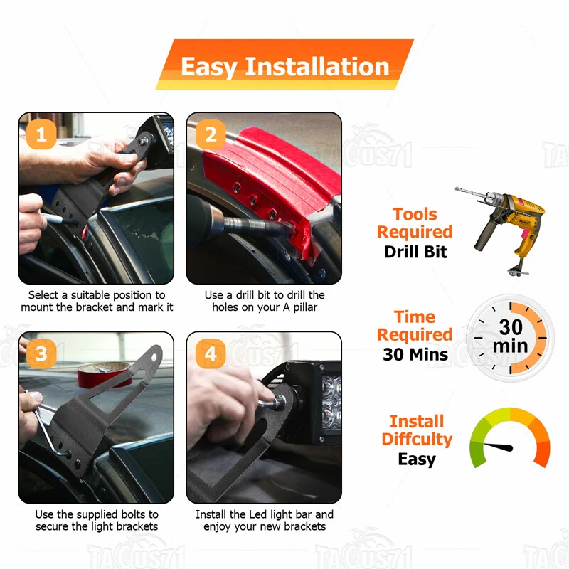 Kit de montaje en techo barra de luz LED de 50"" para Chevy Tahoe 2007-08 09 10 11 12 13 14 Foto 3 de 4