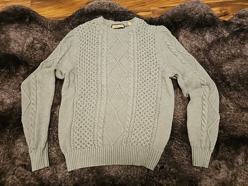 Two Mens GH Bass Co Crew Neck Cable Knit Sweaters - Size Small - Holiday Sweater - Picture 4 of 10