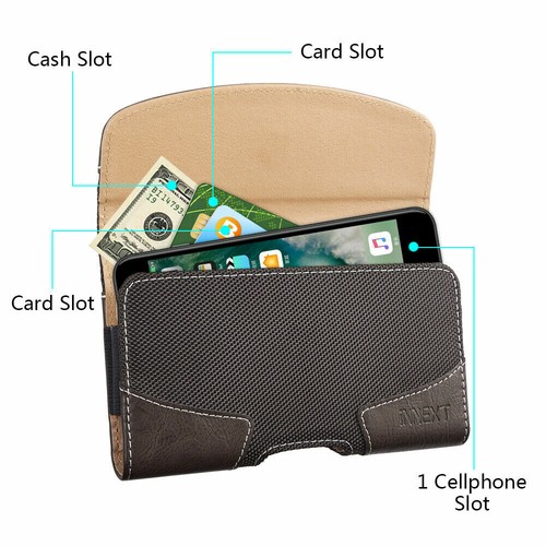 LUXMO Horizontal Leather Wallet Case Cell Phone Pouch Belt Clip Holster Cover AU - Picture 27 of 34