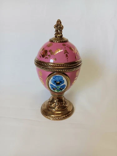 Vtg Franklin Mint House of Faberge Musical Egg Pansy Sleeping Beauty