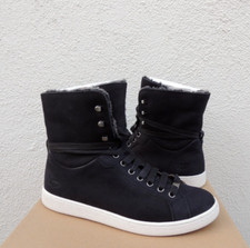 UGG STARLYN BLACK SHEEPSKIN SNEAKER HIGH TOP ANKLE BOOTS, US 6/ EUR 37 NIB