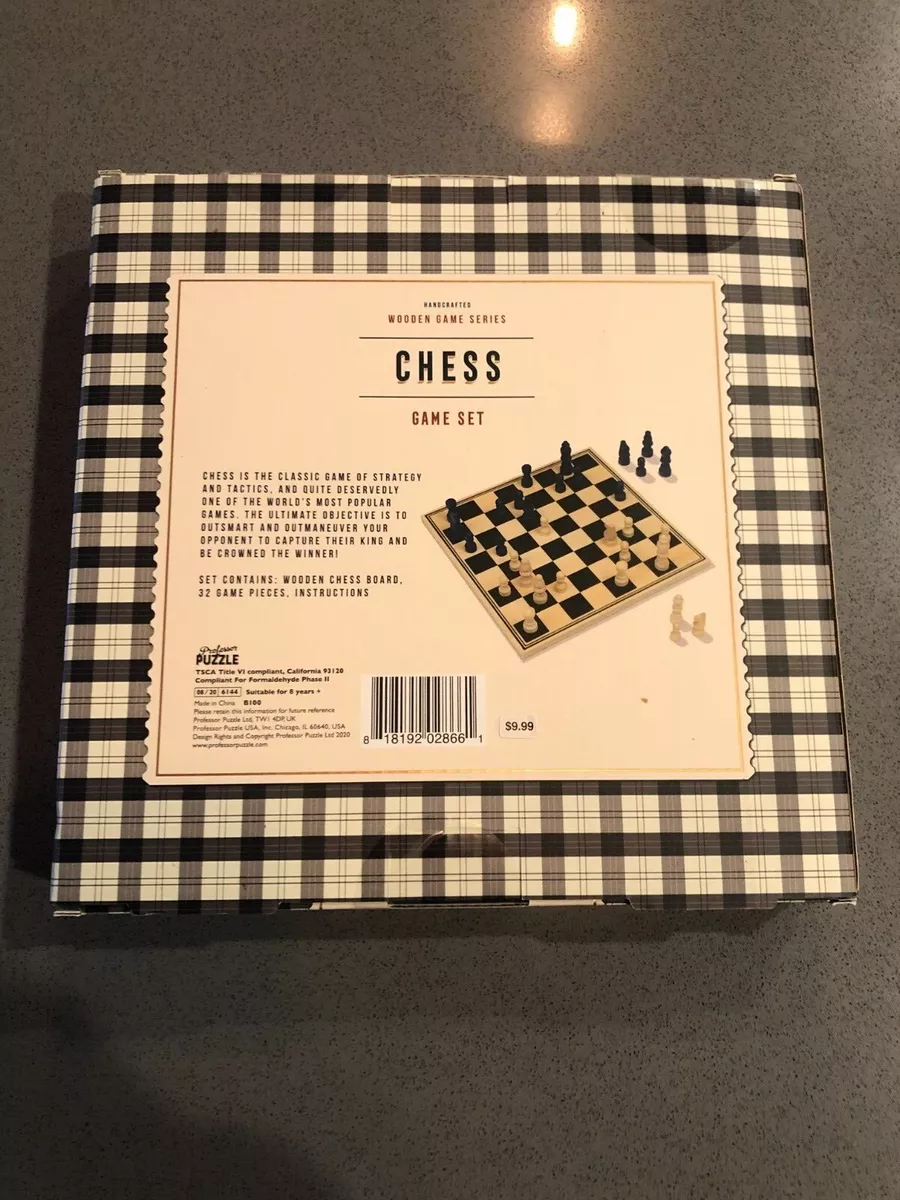 Professor Puzzle Handcrafted Wooden Game Series Chess Game Set ~Ages 8+/2  Player