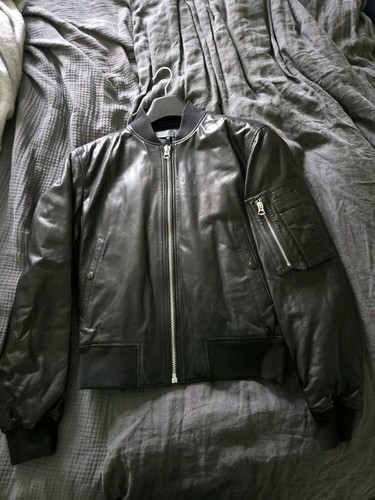 Rag and Bone Manston black leather Bomber jacket Size S NWT - Picture 2 of 6