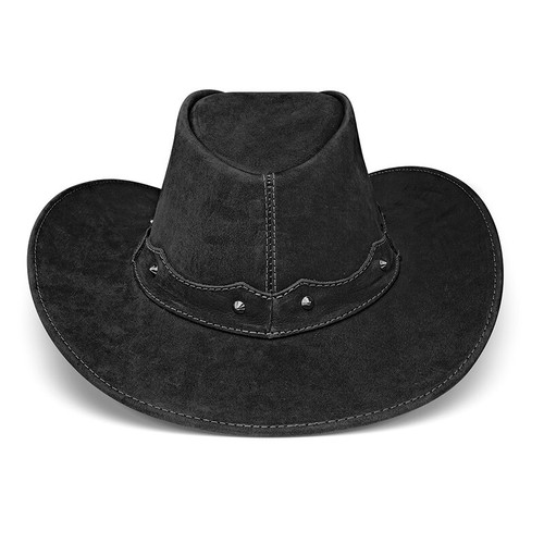 Cowboy Hat Brown Leather Western Cowhide Mens Womens Cowgirl Texan Trailblazer - Picture 6 of 42