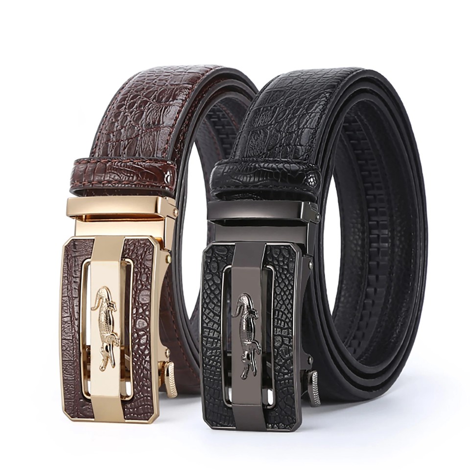 Cinturones De Cuero Para Hombre Para Lujo Cintura Correas Piel Vestir Hebilla
