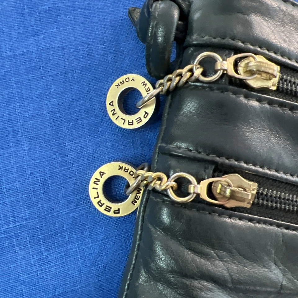 Perlina New York  crossbody leather purse Dark Green - Image 3 of 4