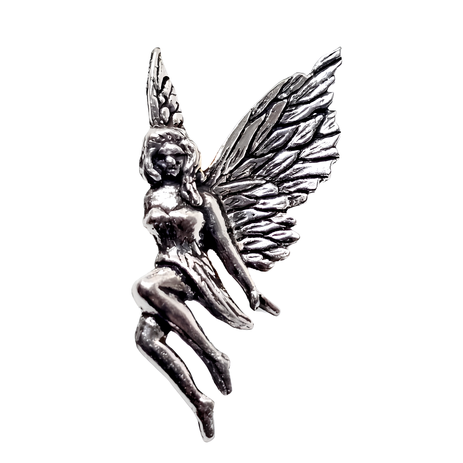 Fairy Pin Badge Brooch Mythical Leaf Fey Pewter Badge Lapel Unisex By A R Brown