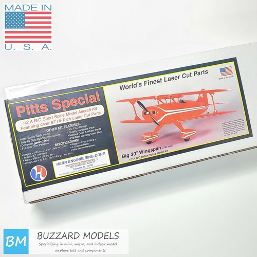 Herr Engineering Pitts Special Balsa Model Airplane Kit 30” Wingspan