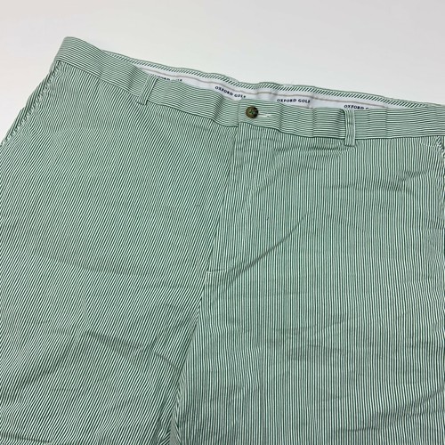 Oxford Golf Stretch Shorts Mens 42 White Green Stripe Casual Golfing - Picture 2 of 9