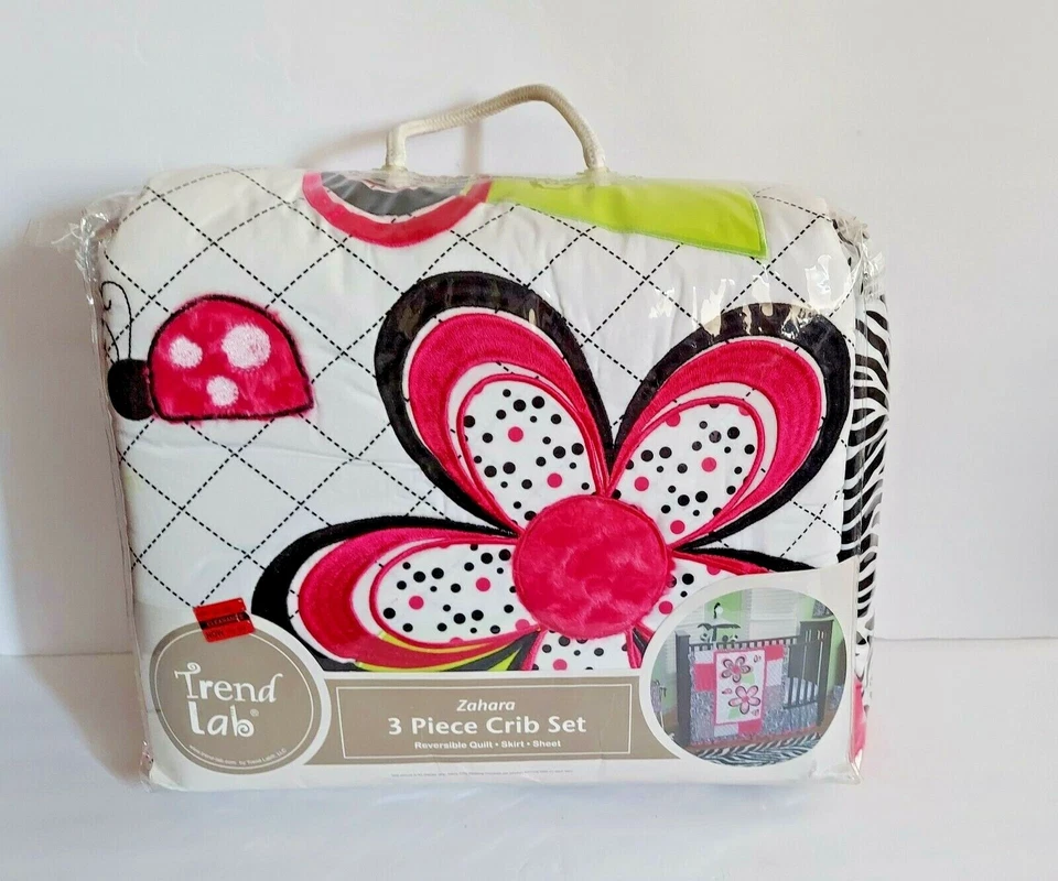 Trend Labs Juego de Ropa de Cama 3 Piezas Cuna Bebé Zahara Edredón Reversible Foto 2 de 4