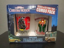 National Lampoon Christmas Vacation Glass Set & Ice Cube Tray Combo Pack New