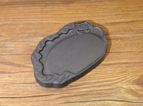 4.7” Natural Rock Pocket Lotus Crab Inkstone Inkslab Calligraphy Painting Tool - Picture 5 of 6