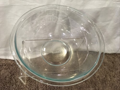 Pyrex 325 Clear Blue Tint Glass Nesting 2.5 quart Mixing Bowl 10” Diameter USA - Picture 2 of 4