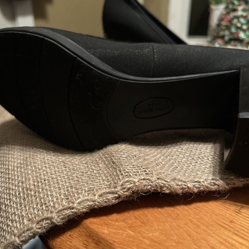 Scarpe decolte Anne Klein tacco donna 11 M Carole Iflex casual slip on tessuto nero - Foto 3 di 4