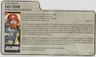 GI Joe ARAH 1987 Fast Draw v.1 - File Card
