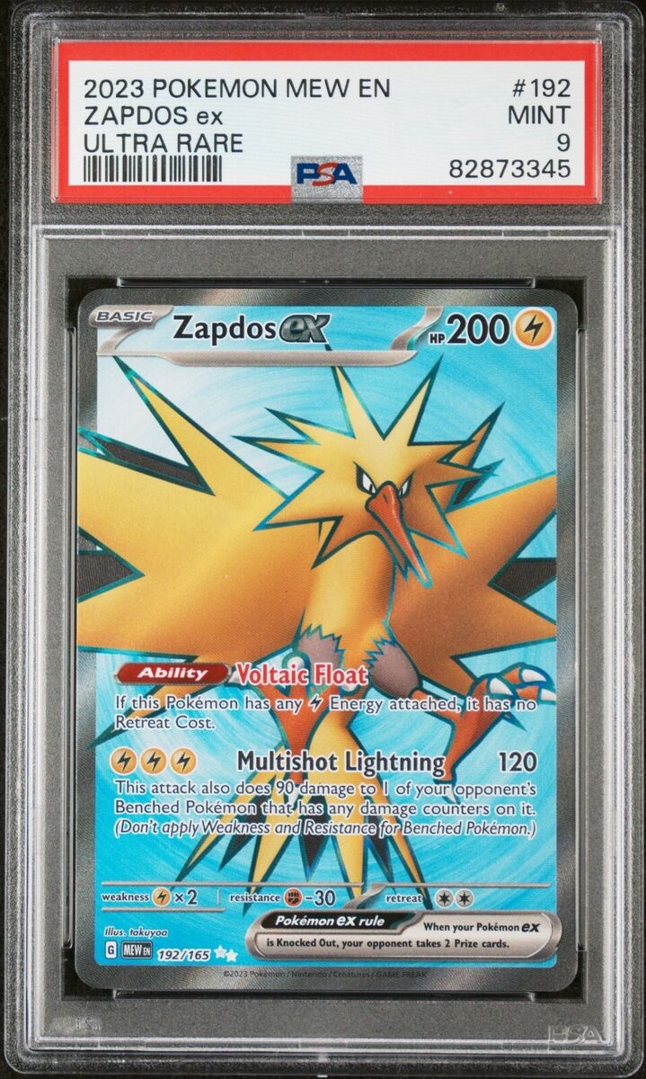 PSA 9 Zapdos Ex 192/165 Full Art Pokemon Scarlet & Violet PSA 9 Zapdos Ex 192/165 Full Art Pokemon Scarlet & Violet