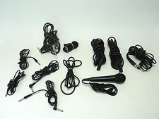 Lot Of 5 Unknown Microphones with Wires And 14 Sets Of Wires. Tested. 2 Are New