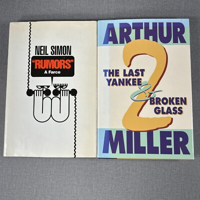 Rumors  A Farce Neil Simon 1990 & Arthur Miller 1994 Lot 2 Hardcover Books