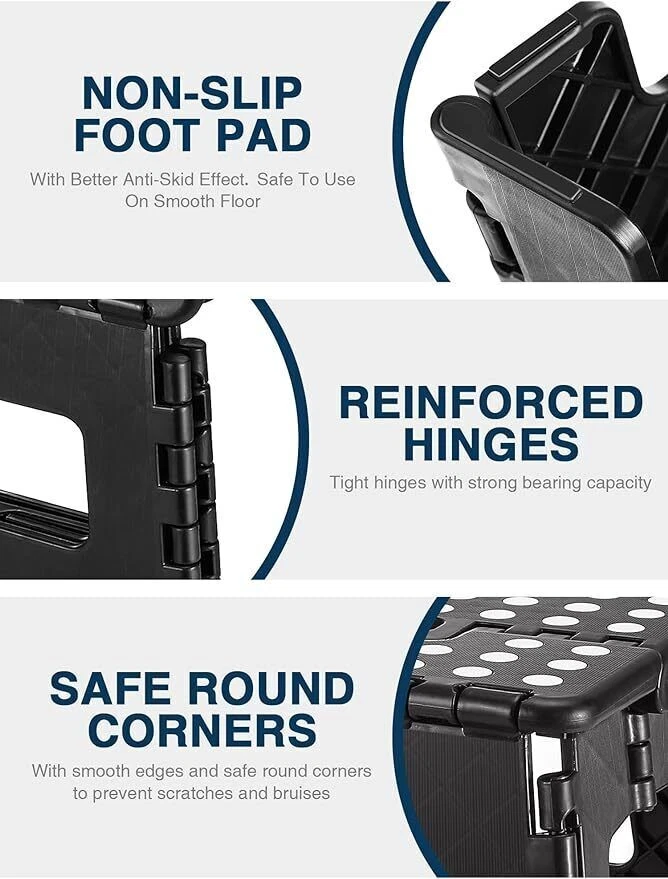 Klapphocker Trittstufe Aufstiegshilfe Klapptritt Falthocker Tritt faltbar 39 cm - Bild 3 von 4