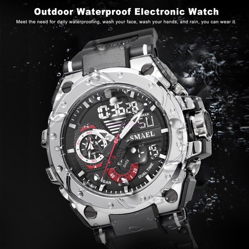 SMAEL Mens Sports Watch Waterproof Quartz Analog Digital Military Wristwatch AU - Picture 4 of 18