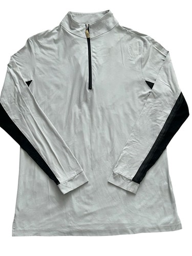 Tailored Sportsman IceFil Top Womens L Gray Quarter Zip Cooling UV Equestrian