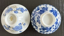 Pair Of Blue Rice Bowls
