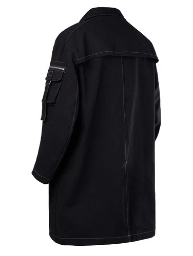 Niepce Men's Techwear Long Black Utility Jacket Cyberpunk Long Windbreaker image 6