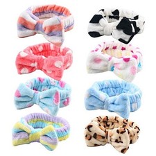 Makeup Headbands, 8PCS Headband for Washing Face Spa Headband Bow Hair Band A