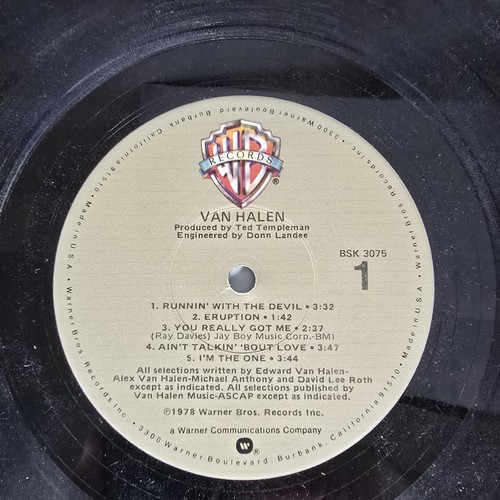 Van Halen Vinyl Record 1978 Self-Titled LP Album Hard Rock Warner Bros Vintage - Imagen 4 de 9