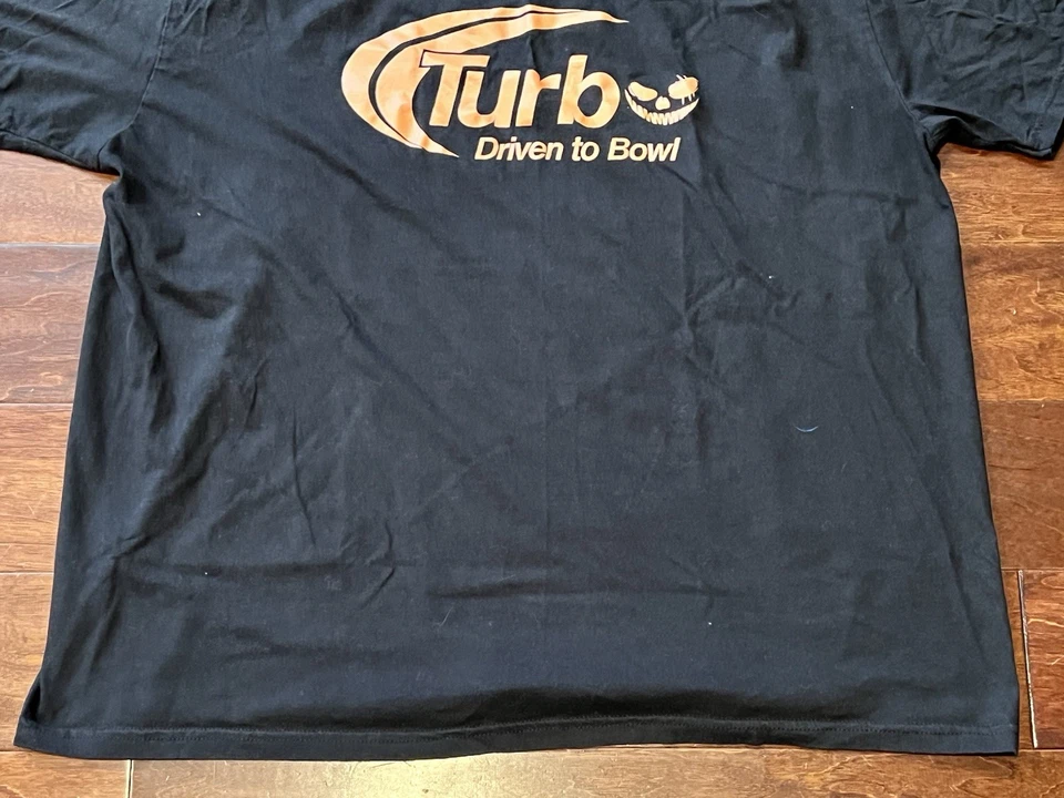 Camiseta TURBO Bowling Negra Naranja Para Hombres 2XL Conducida al Cuenco Calabaza Halloween Foto 4 de 4