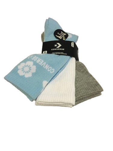 Converse Half Cushion Crew Socks Multi 3 Pairs Women's Size 4-10 NEW - Picture 3 of 7