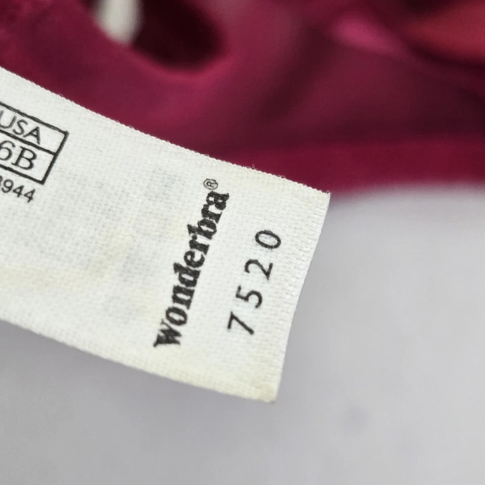 Sujetador Wonderbra para mujer 36B borgoña balconette con aros correa de encaje Foto 4 de 4