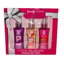 New Body Fantasies Lovely Scents Gift Set Fragrance Body Sprays 3ct 1.7oz Pink