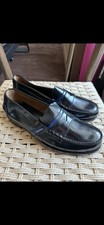 AUTH LUXURY PRADA PENNY LOAFER SHOES 2DG100 BLACK LEATHER US 9.5