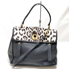 Yves Saint Laurent Hand Bag Muse two Leopard Black Leather 2884464