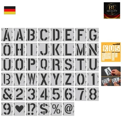 46 Stück Buchstaben Schablone Kunststoff Deutsche Alphabete, Ca. 7.5cm - Bild 1 von 4