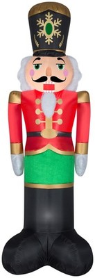 Gemmy Christmas Airblown Inflatable Mixed Media Luxe Nutcracker, 8 ft Tall, Mult