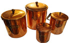 Vintage Nesting Cooper Canister set 4 with lids (Daewoo made in Korea) — photo 2