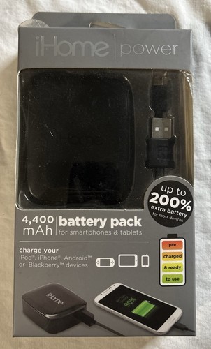 iHome 4400 mAh Universal Power Bank - Retail Packaging - Black - 第 1/2 張圖片