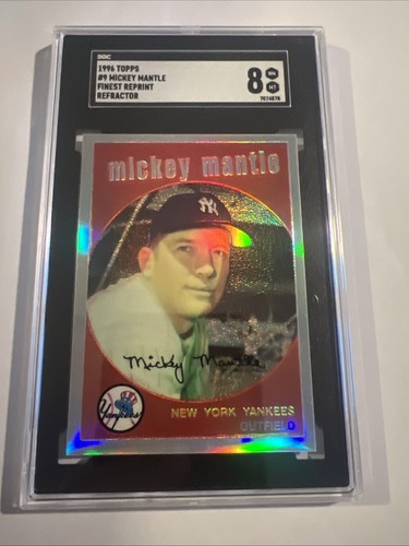 Mickey Mantle 1996 Finest Reprints #9 1959 Topps REFRACTOR GRADED SGC 8 NM-MT - Picture 2 of 4