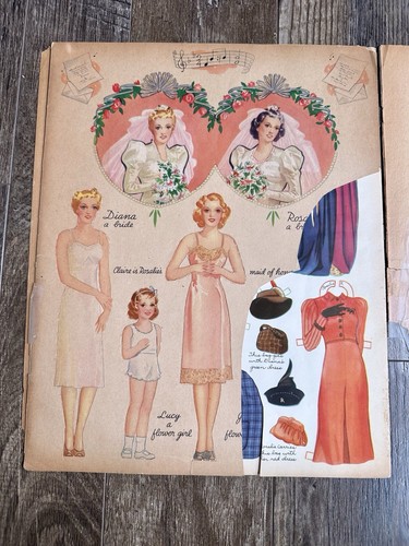Vintage Original Paper Doll Lot Military Wedding & Double Wedding by Merrill - Picture 15 of 17